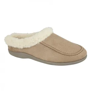 Sleepers JANINE Wool Collar Mule Slippers Camel
