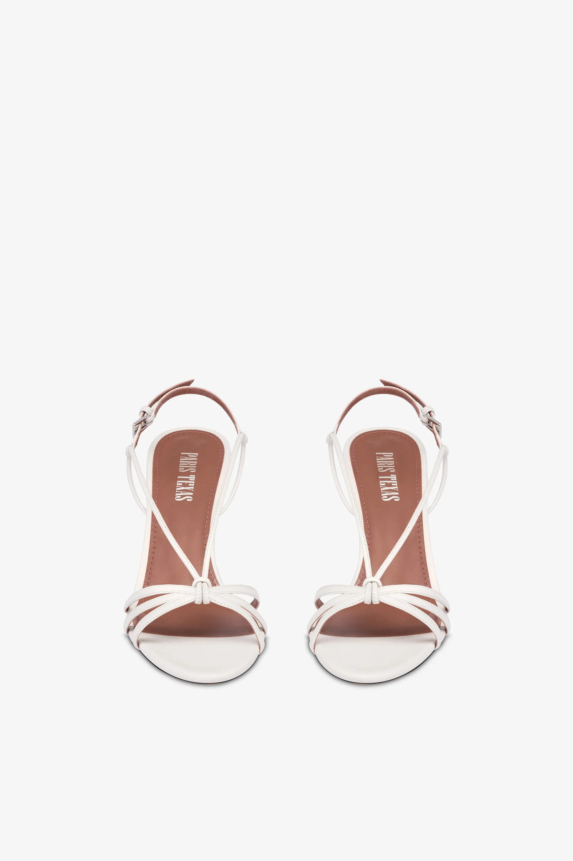 Slingback sandals in white leather