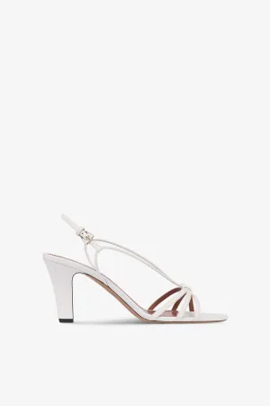 Slingback sandals in white leather