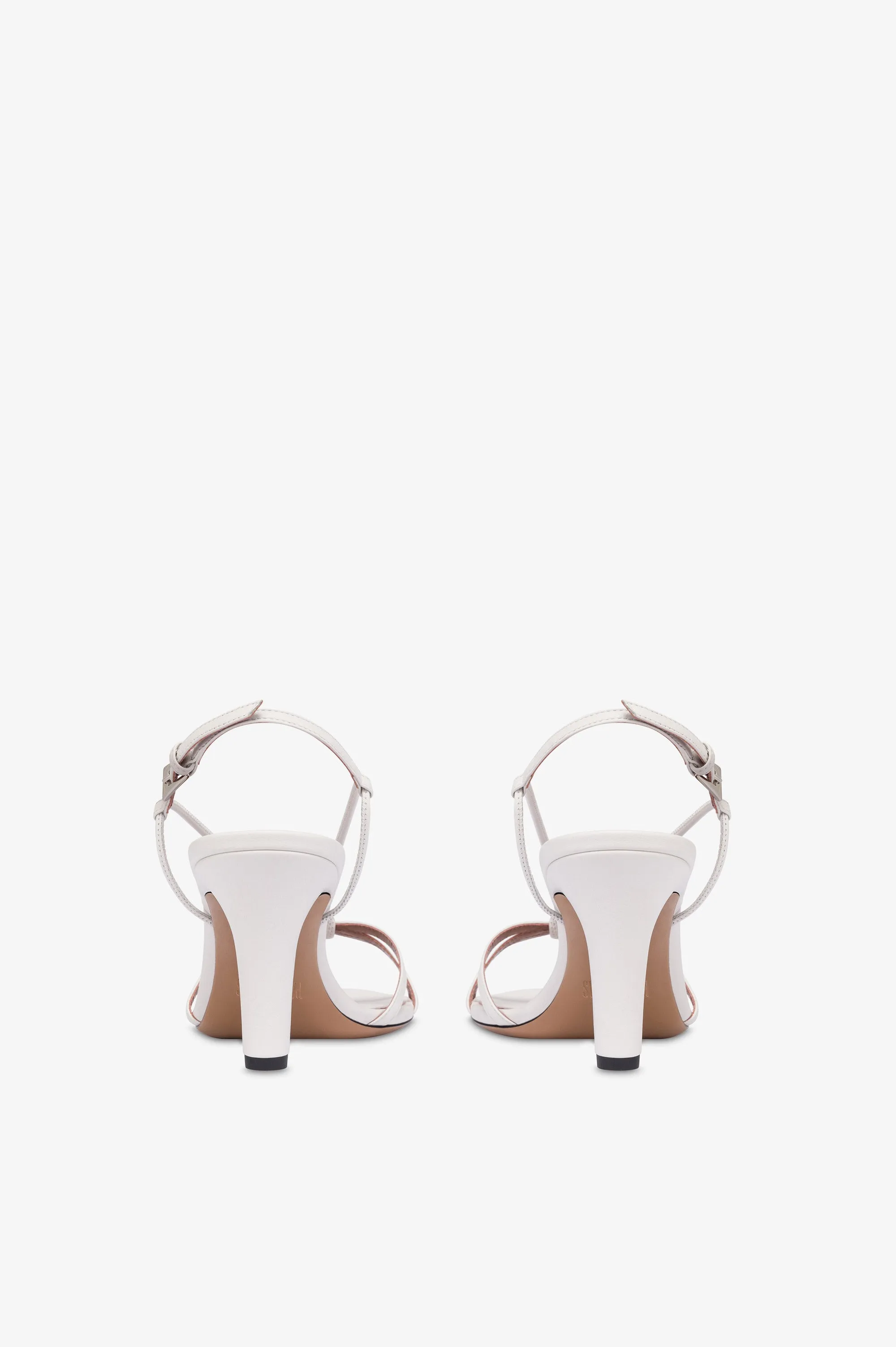 Slingback sandals in white leather