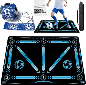 Soccer Training Equipment,Soccer Training Mat Improve Strength,Agility and Coordination,Anti-Slip Silent Absorption Soccer Footwork Training Mat