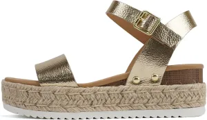 Soda CLIP ~ Women Open Toe Ankle Strap Platform Espadrille Sandal