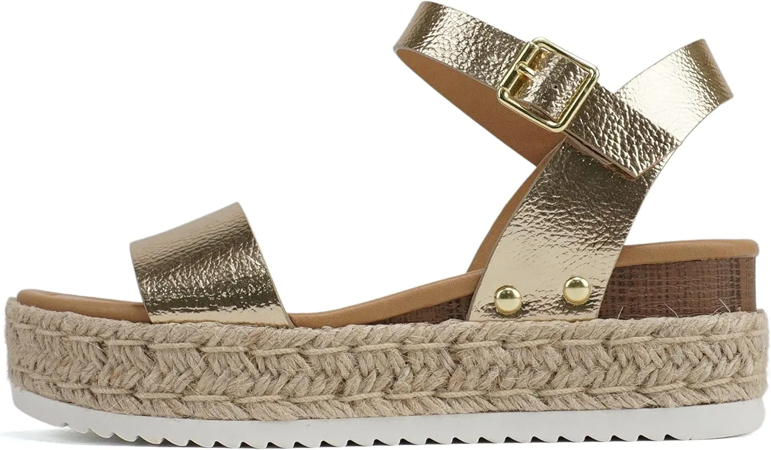 Soda CLIP ~ Women Open Toe Ankle Strap Platform Espadrille Sandal