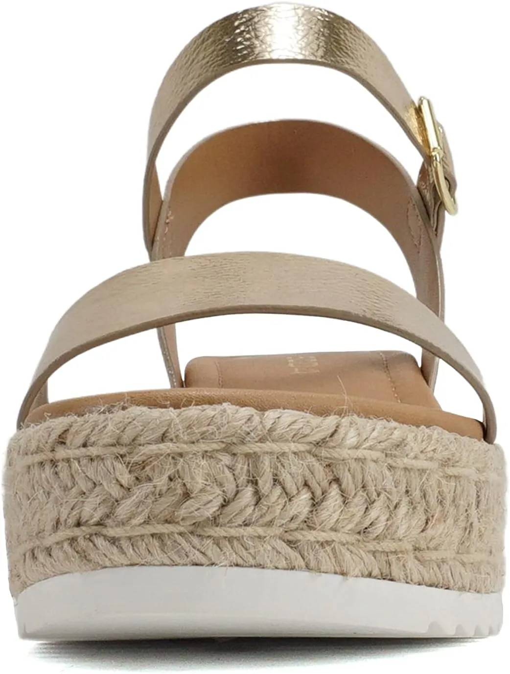 Soda CLIP ~ Women Open Toe Ankle Strap Platform Espadrille Sandal