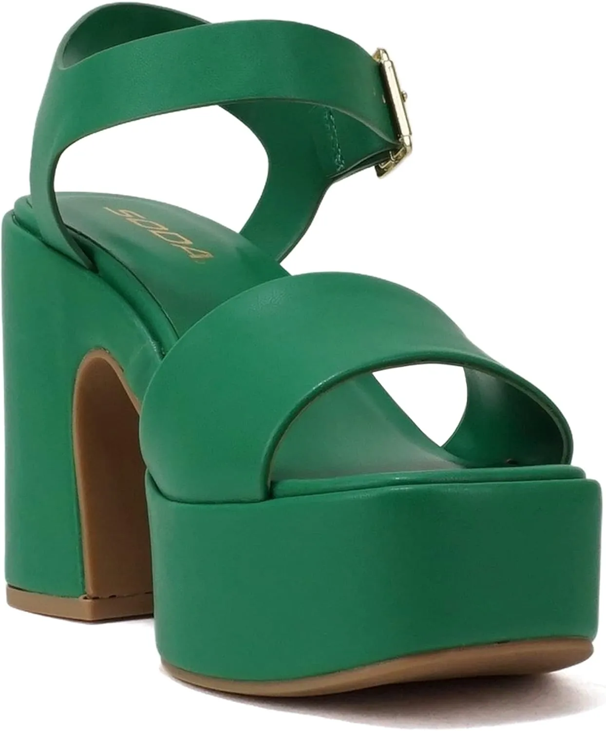 Soda Launch ~ Women Open Toe Ankle Strap Platform Chunky High Heeled Sandal