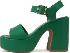 Soda Launch ~ Women Open Toe Ankle Strap Platform Chunky High Heeled Sandal