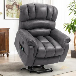 Sofa Genuine Leather Adjustable Recliner Chair with Massage Power Lift for Elderly High Back Living Room Home Theater Seating