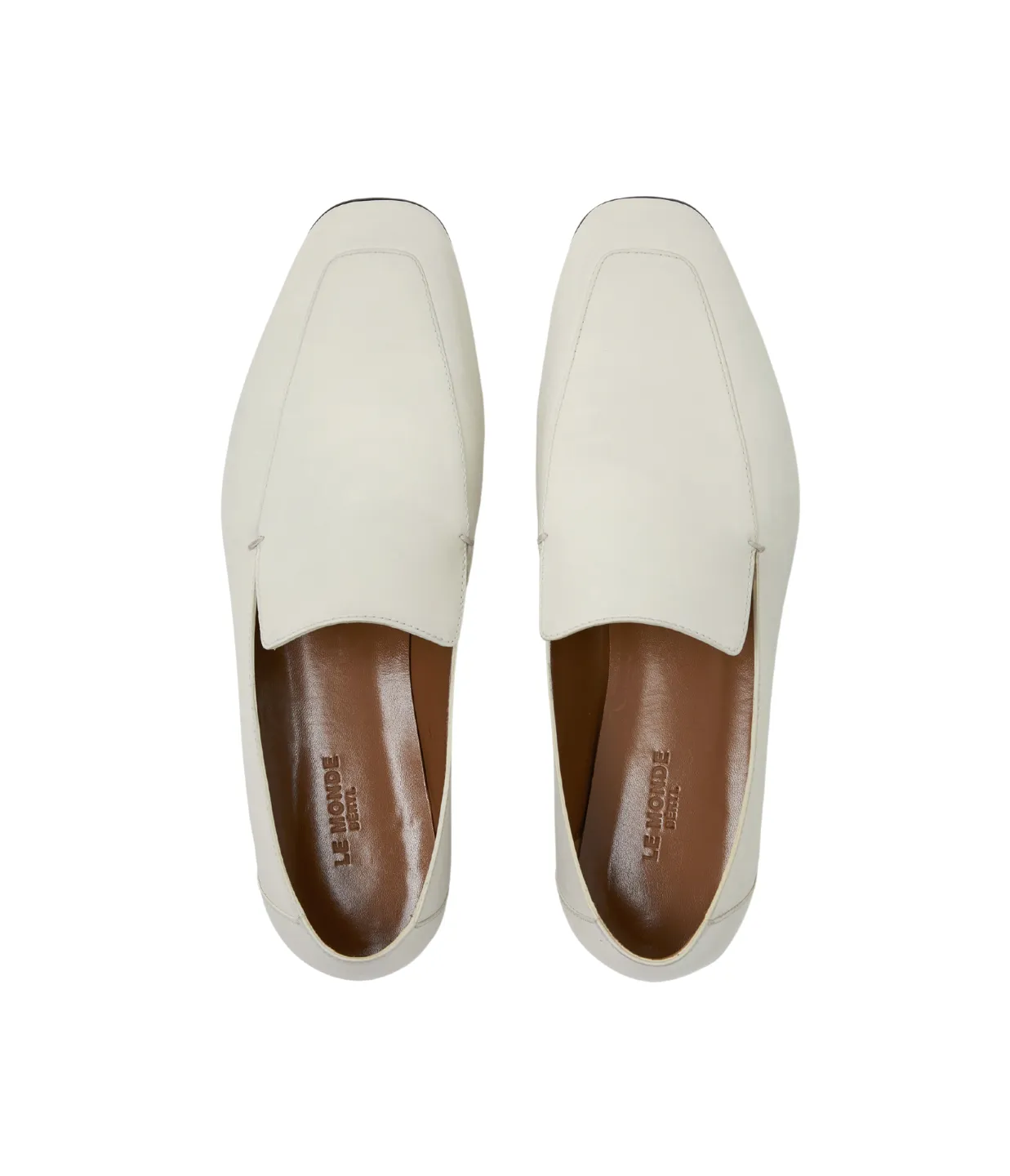 Soft Leather Loafer in Ecru