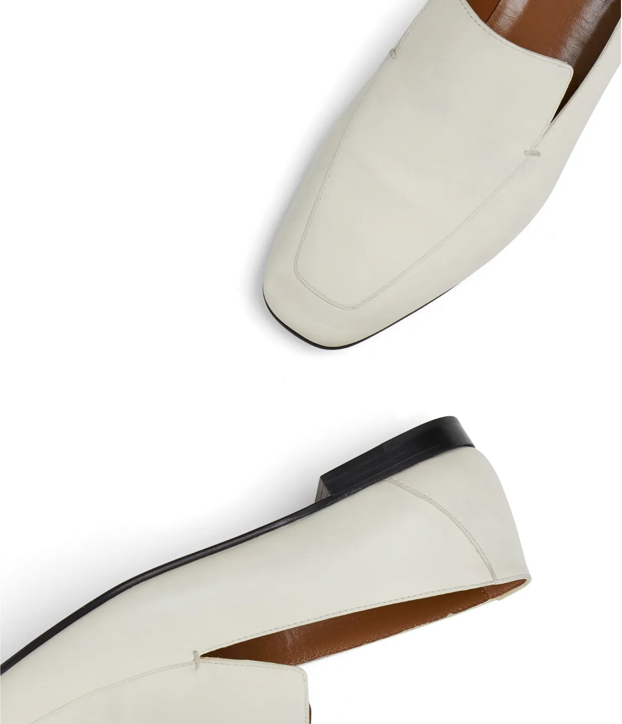 Soft Leather Loafer in Ecru
