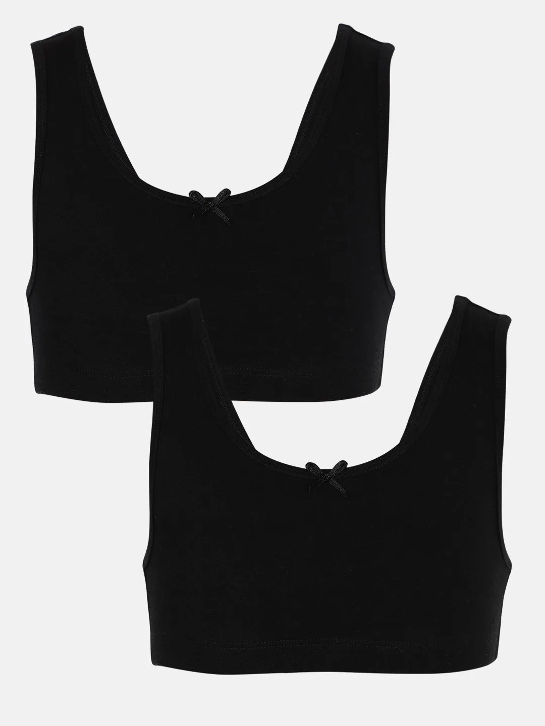 Solid Black Kid's Training Bra