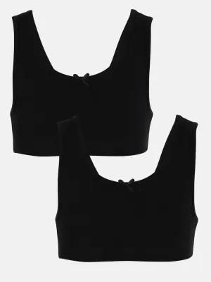 Solid Black Kid's Training Bra