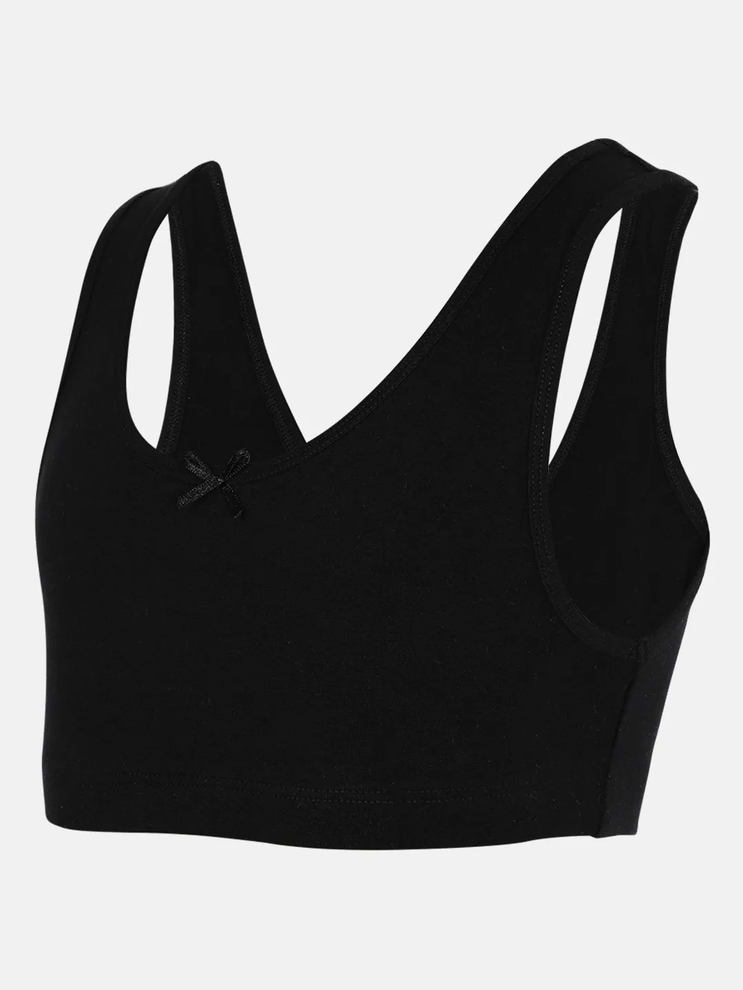 Solid Black Kid's Training Bra