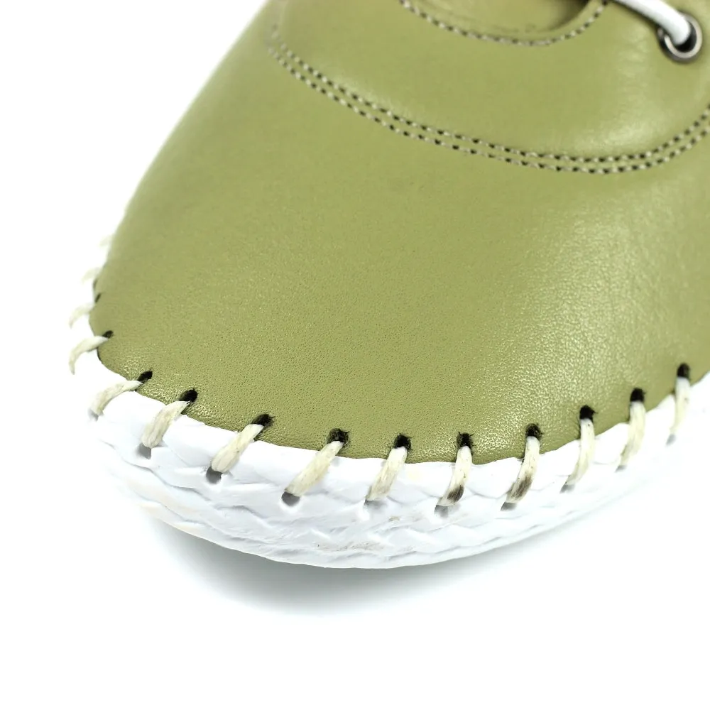 St Ives Leather Pumps Khaki