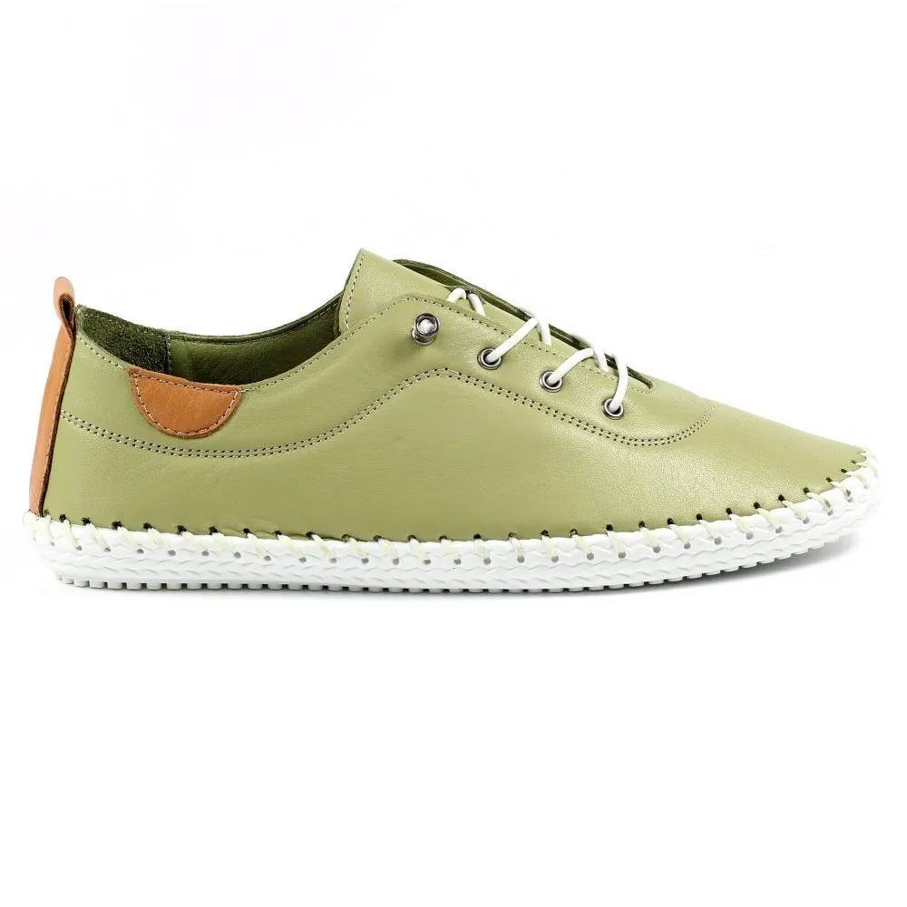 St Ives Leather Pumps Khaki