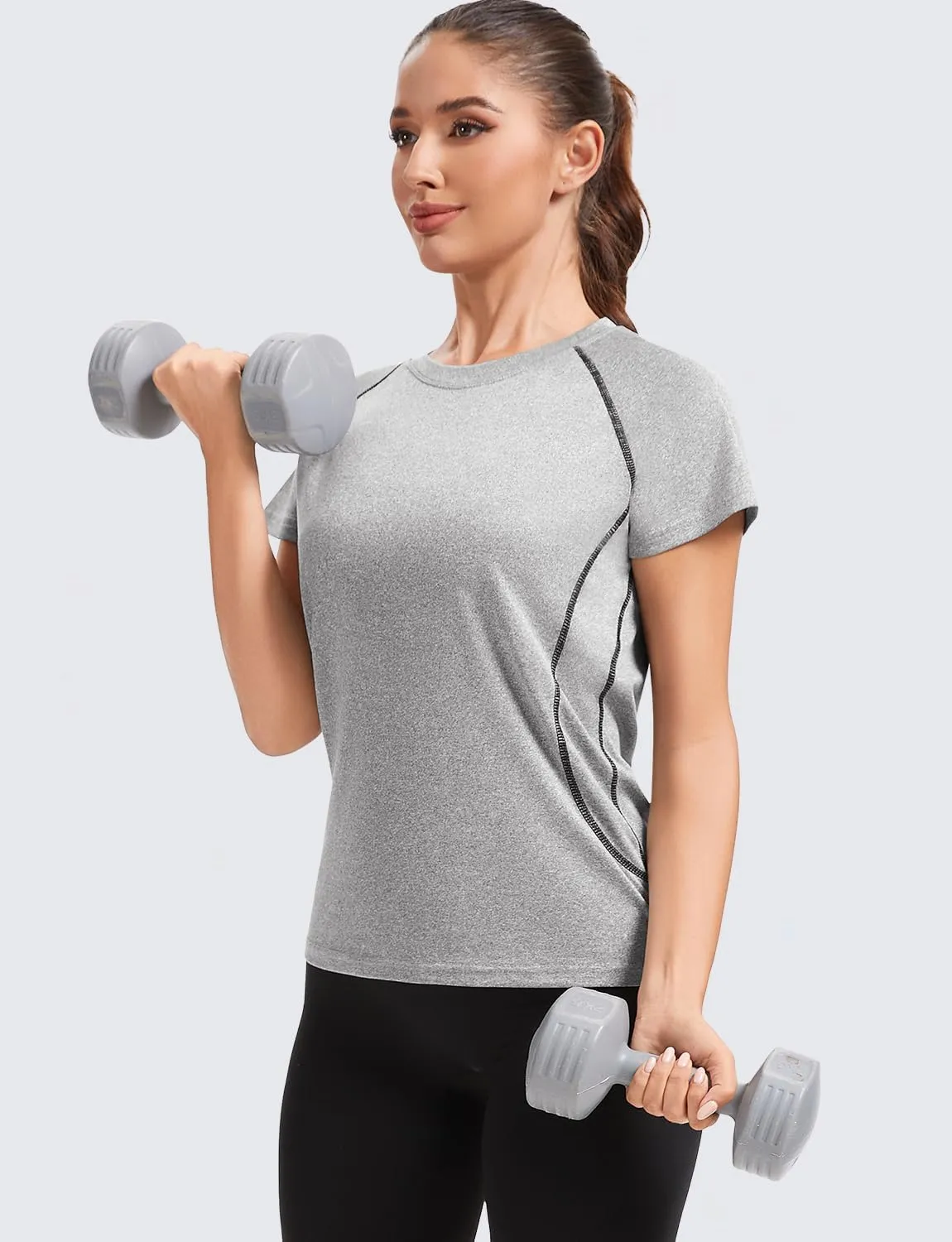 Star Vibe 4 Pack Women's Compression Shirt Short Sleeve Workout Tops Dry Fit Athletic Baselayer Gym Yoga Running T-Shirt