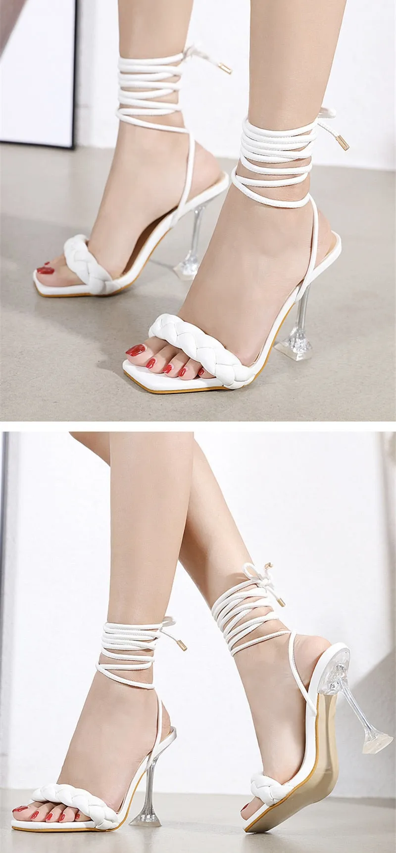 Strappy Open-Toe Heels