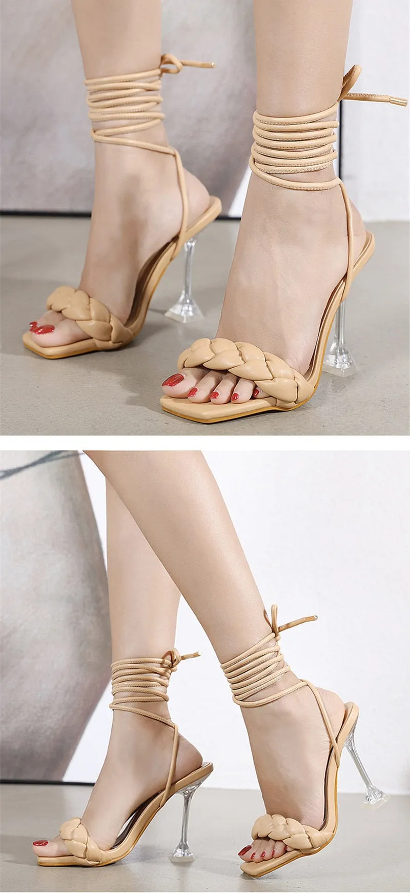 Strappy Open-Toe Heels