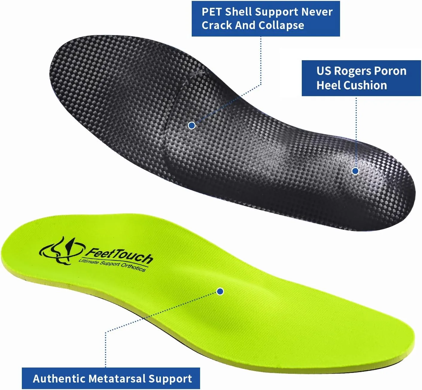 Strong Arch Support Orthotics for Metatarsalgia Morton's Neuroma,Ball of Foot Pain Relief Inserts Carbon Fiber PU Insoles Plantar Fasciitis Metatarsal Pad Support with Poron Heel Cushion
