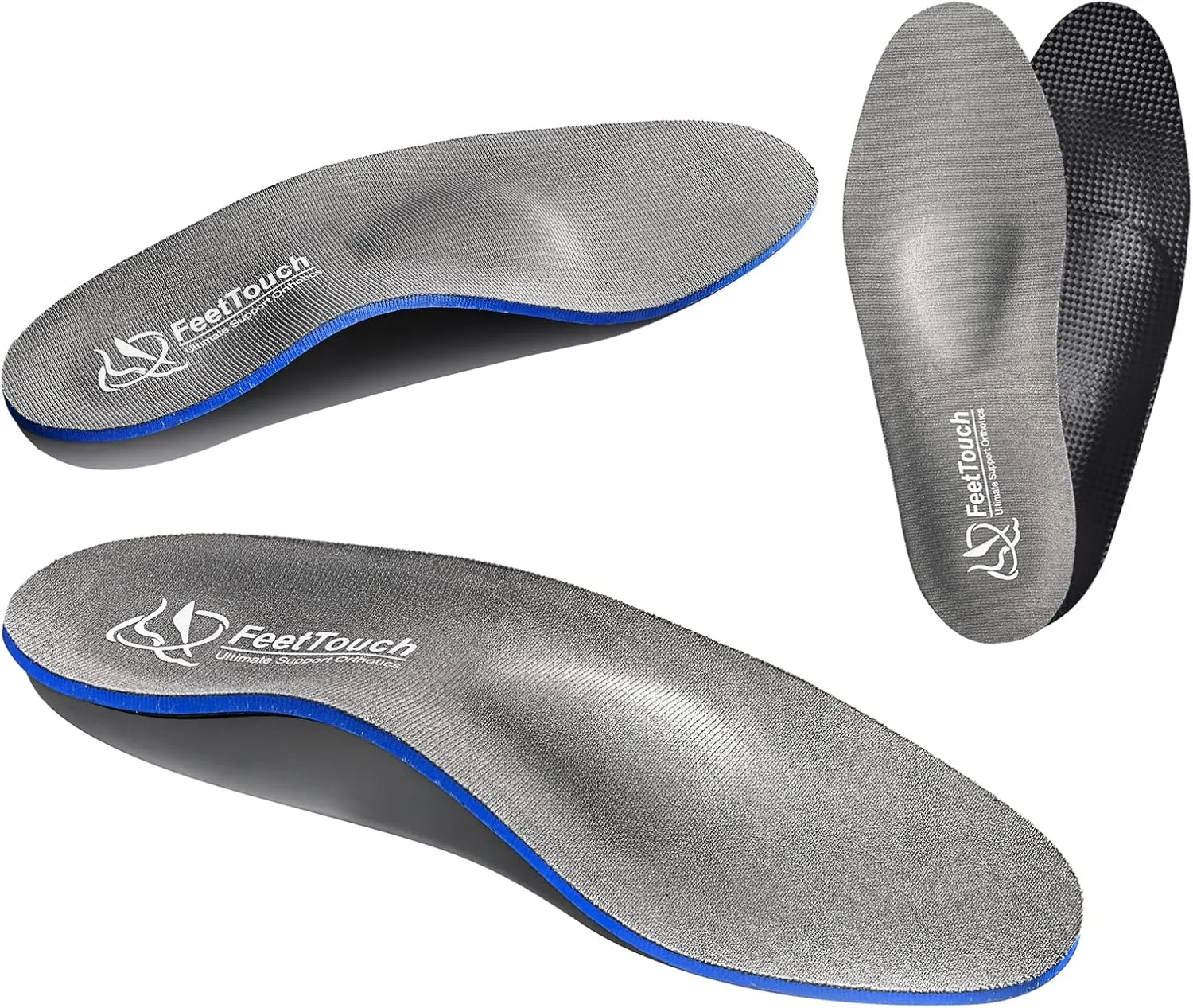 Strong Arch Support Orthotics for Metatarsalgia Morton's Neuroma,Ball of Foot Pain Relief Inserts Plantar Fasciitis Flat Feet with Poron Heel Cushion Grey