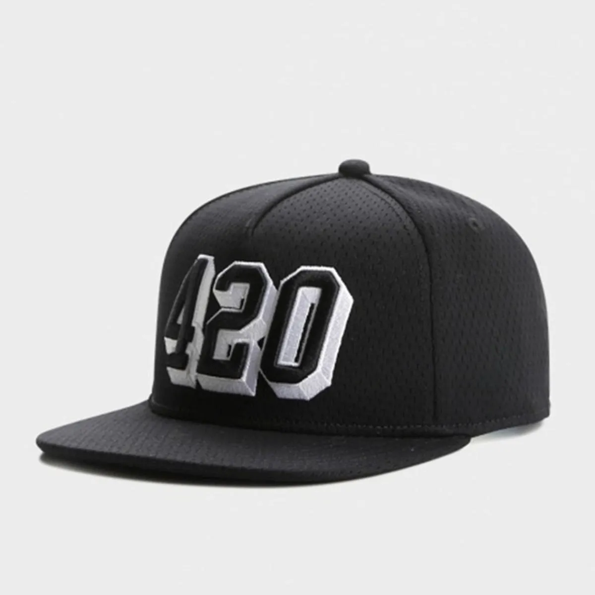 Summer breathable mesh flat brim snapback hat