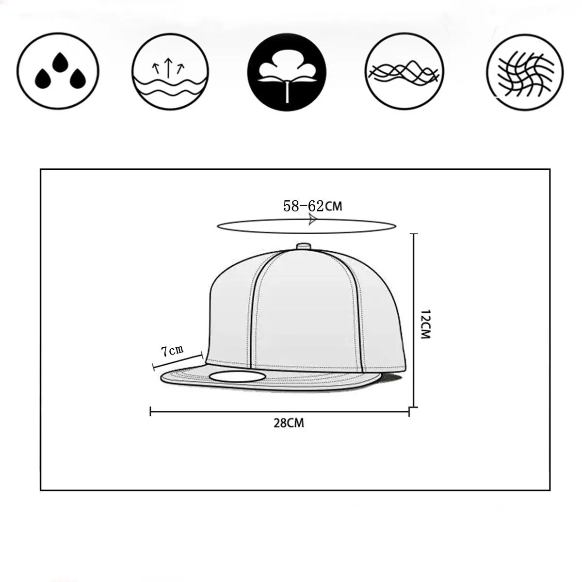 Summer breathable mesh flat brim snapback hat