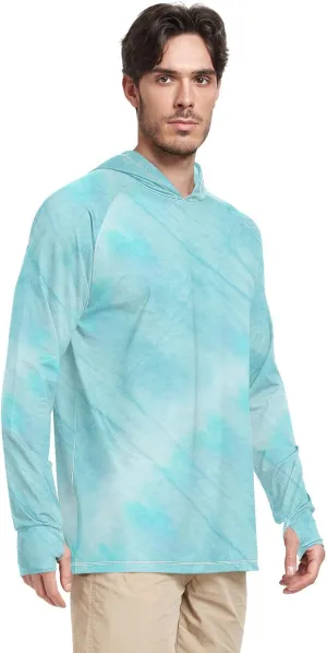 Sun Protection Hoodies Long Sleeve Fishing Shirt UPF 50 Rash Guard with Hood Hooded Fishing Shirts Blue Pink
