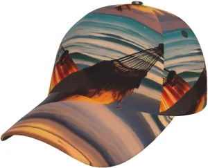 Sunset Beach Hammock Baseball Cap,Adjustable Baseball Cap,^Sports Cap,Breathable,Washable,Suitable for Both Men and Women Black