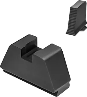 Suppressor Height Sight Set for Glock - Optical Compatible, High Black .315" Serrated Front, Flat Black .394" Rear Assembly | Fits Glock All Models