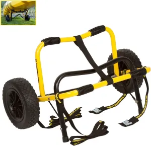 Suspenz Kayak Canoe Trailer Cart, Heavy Duty Kayak Transport Dolly with Airless Wheels, Yellow, 22-6699