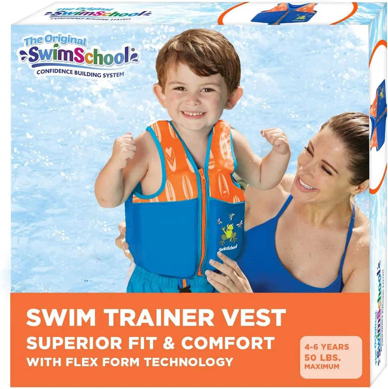 SwimSchool Kids Swim Trainer Vests for Toddlers Ages 2-6 – Boys/Girls – Multiple Colors/Styles – Learn to Swim Floaties