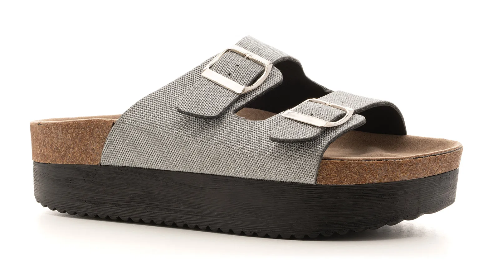 Tabloid Silver Platform Sandal