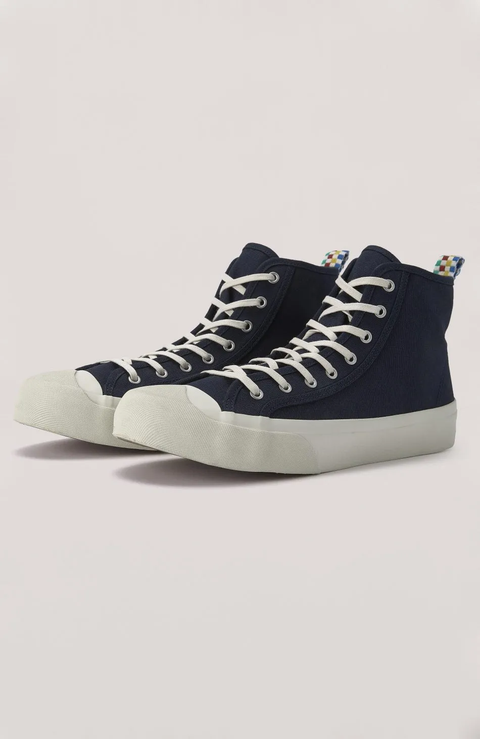 Tape Heel Wing Tip Boot — NAVY MULTI