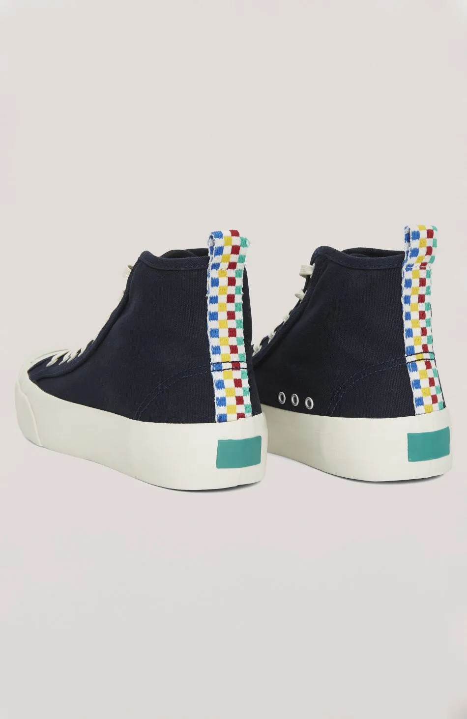 Tape Heel Wing Tip Boot — NAVY MULTI