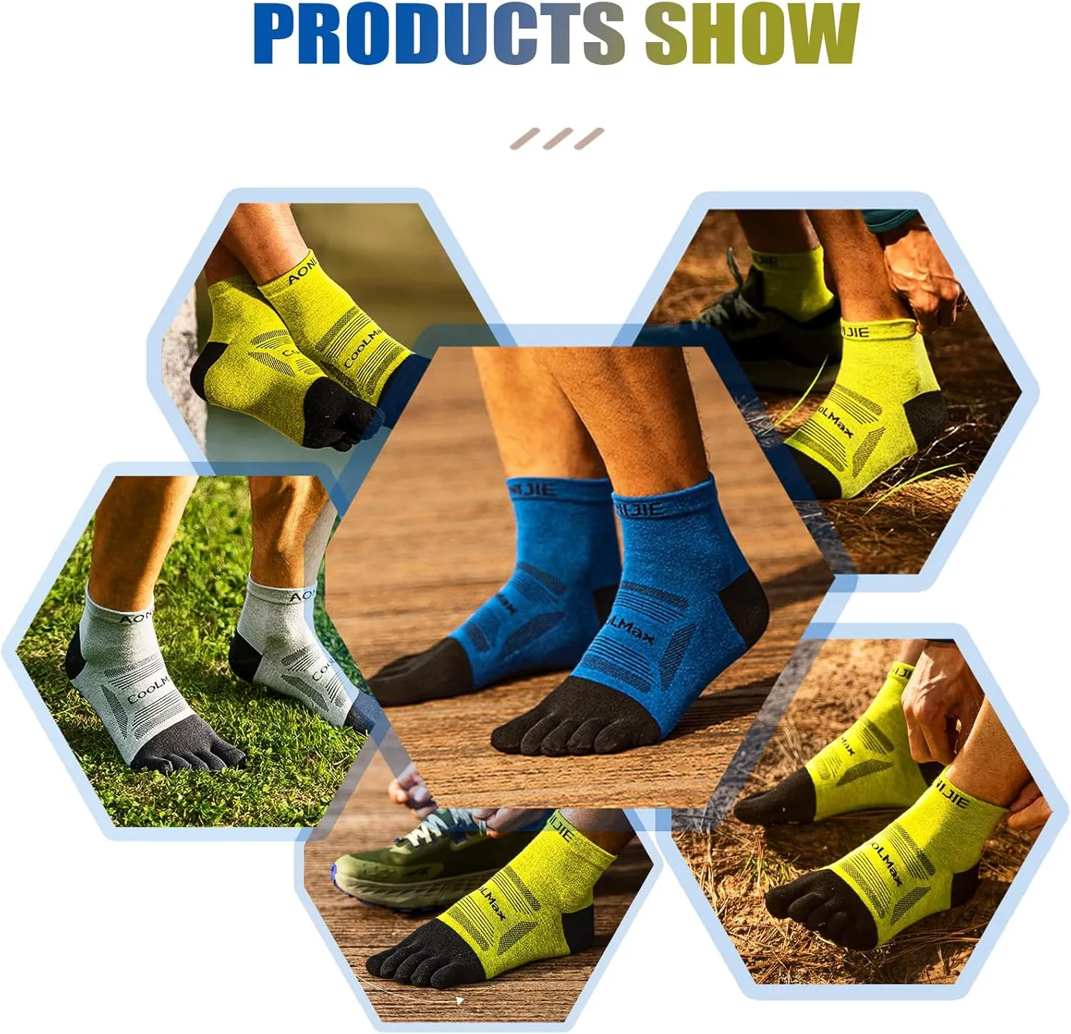 Toe Socks Cool-max Running Socks for Men Women 3 Pairs Athletic Breathable Five Finger Socks