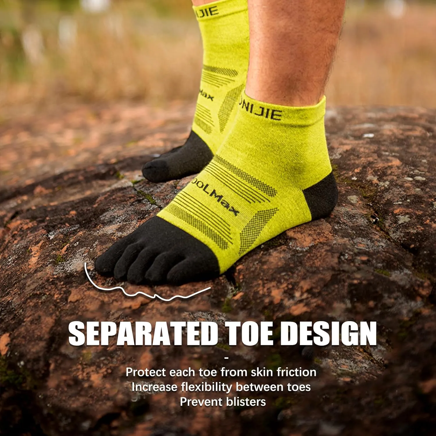 Toe Socks Cool-max Running Socks for Men Women 3 Pairs Athletic Breathable Five Finger Socks