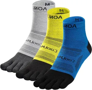 Toe Socks Cool-max Running Socks for Men Women 3 Pairs Athletic Breathable Five Finger Socks