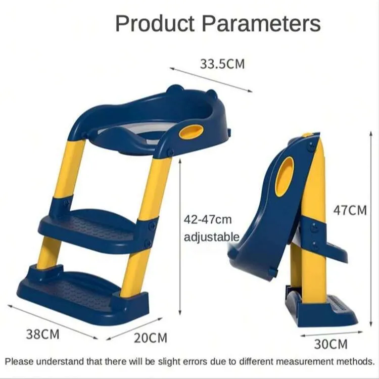 Toilet Potty Trainer Seat with Step and Ladder, Comfortable Seat, Anti‐Slip Ladder Pads, Toilet Seat Step Stool