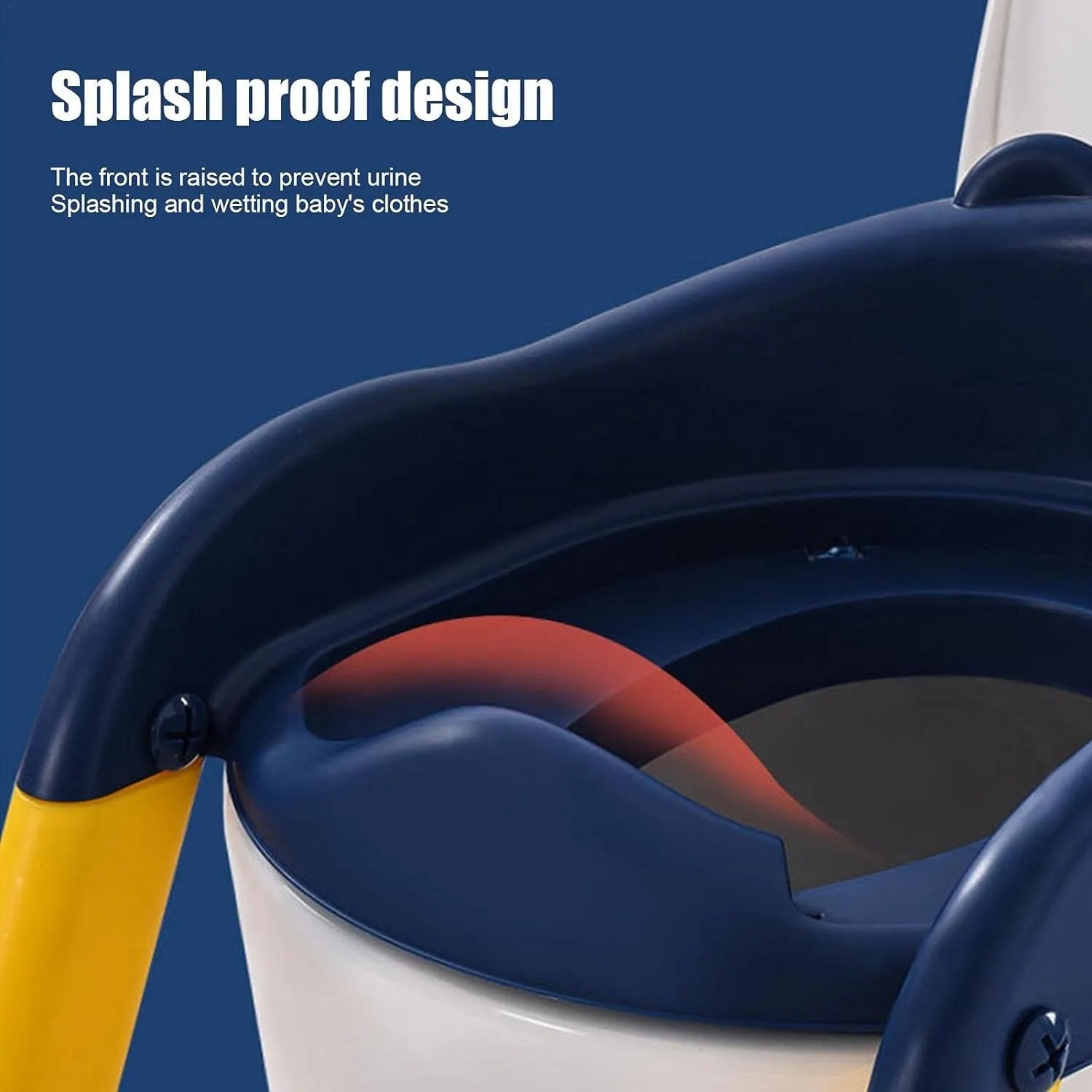 Toilet Potty Trainer Seat with Step and Ladder, Comfortable Seat, Anti‐Slip Ladder Pads, Toilet Seat Step Stool