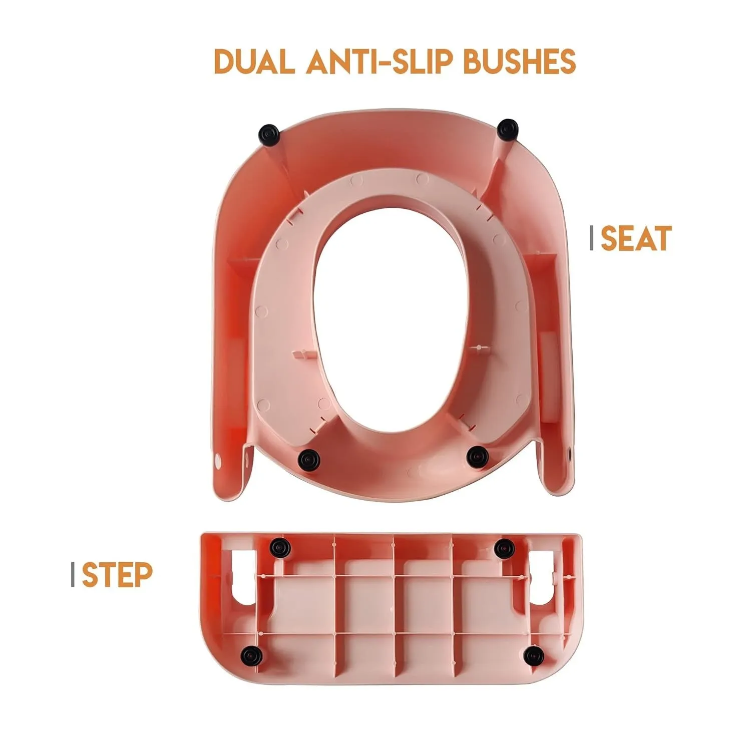 Toilet Potty Trainer Seat with Step and Ladder, Comfortable Seat, Anti‐Slip Ladder Pads, Toilet Seat Step Stool