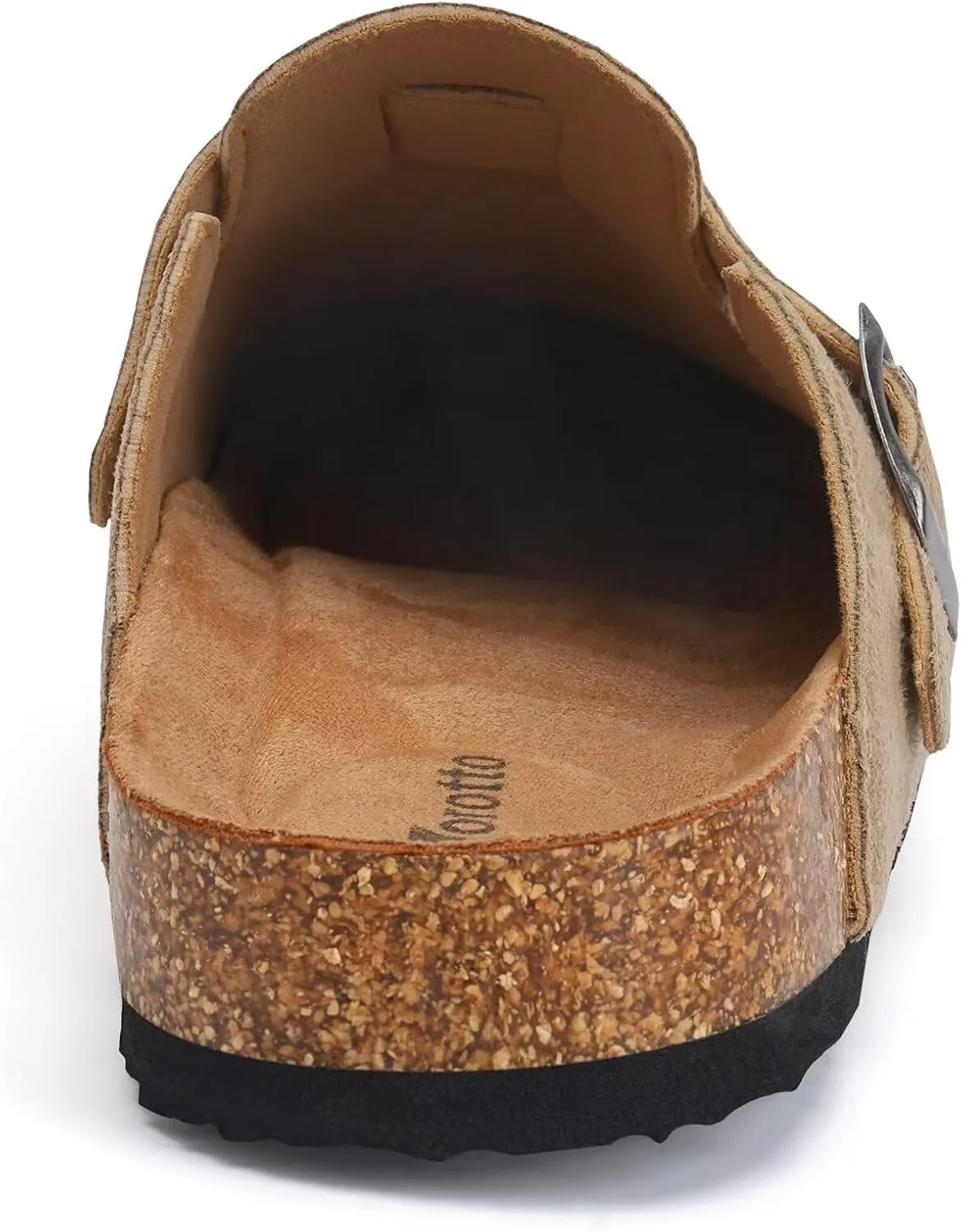 Torotto Womens Mens Clogs Cork Footbed Suede Slippers Arch Support Potato Shoes with Adjustable Buckle