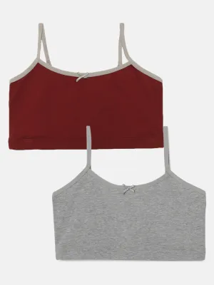 TRAINER BRA  -  Maroon & GREY MELANGE