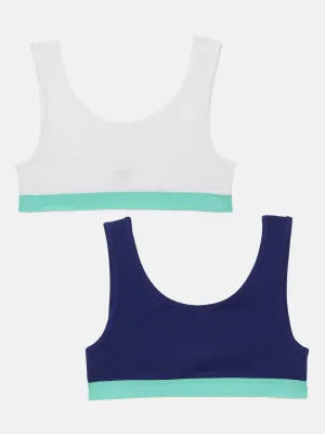 TRAINER BRA , WHITE\NAVY BLUE