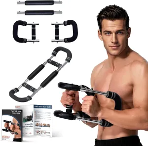 Twister Arm and Chest Muscle Trainer Equipment Adjustable Spring Workout Bar Fitness, Forearm Triceps Chest Enhanced Exercise Strengthener, Upper Body Strength Training Machine for Men