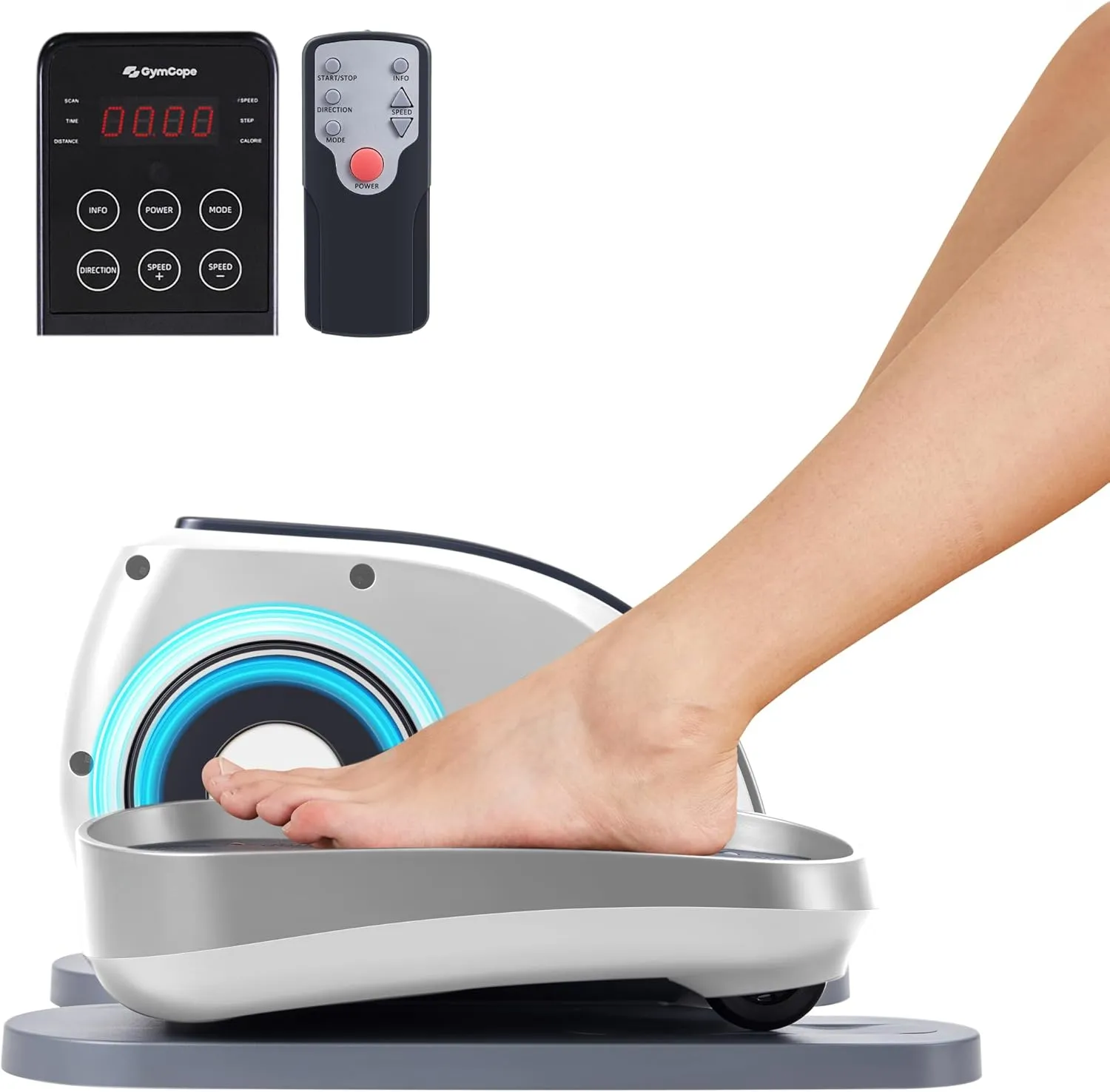 Under Desk Elliptical Machine, Seated Ellipse Leg Exerciser As Seen on TV, Portable Electric Pedal Exerciser for Seniors While Sitting with Remote Control, 10 Adjustable Speeds