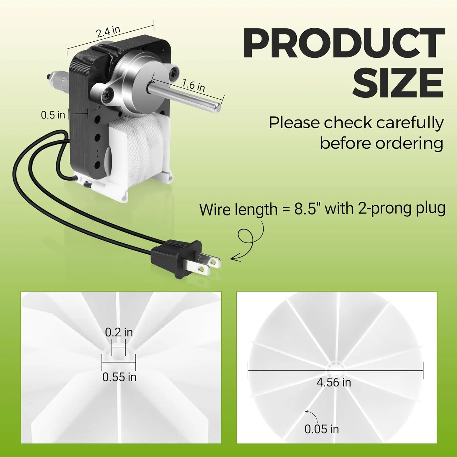 Universal Bathroom Vent Exhaust Fan Motor SM550 Replacement for Nutone Broan 50 CFM 120V Replace C01575 65100 EM550 EM750, 2 Pack
