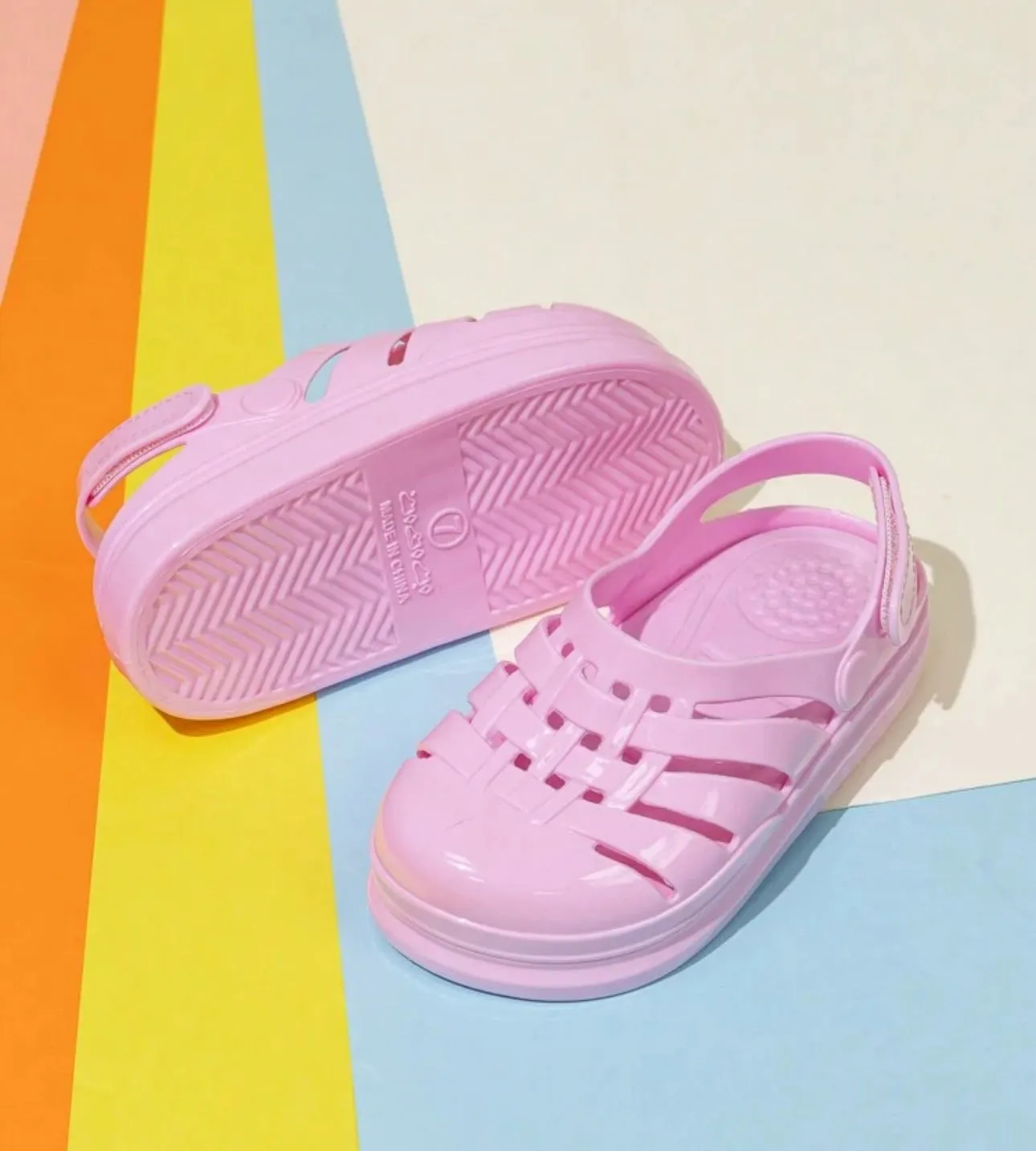 ÅVA Cute Girls' Crystal Jelly Breathable Flat Summer Sandals