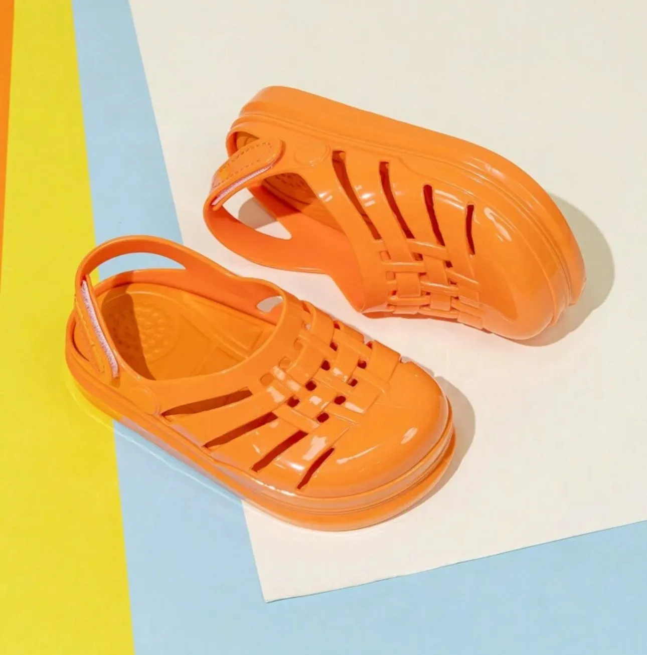 ÅVA Cute Girls' Crystal Jelly Breathable Flat Summer Sandals