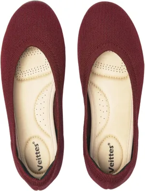 Veittes Women's Wide Width Flats Shoes, Ladies Fashion Comfortable Breathable Office Ballet Flats Shoes.