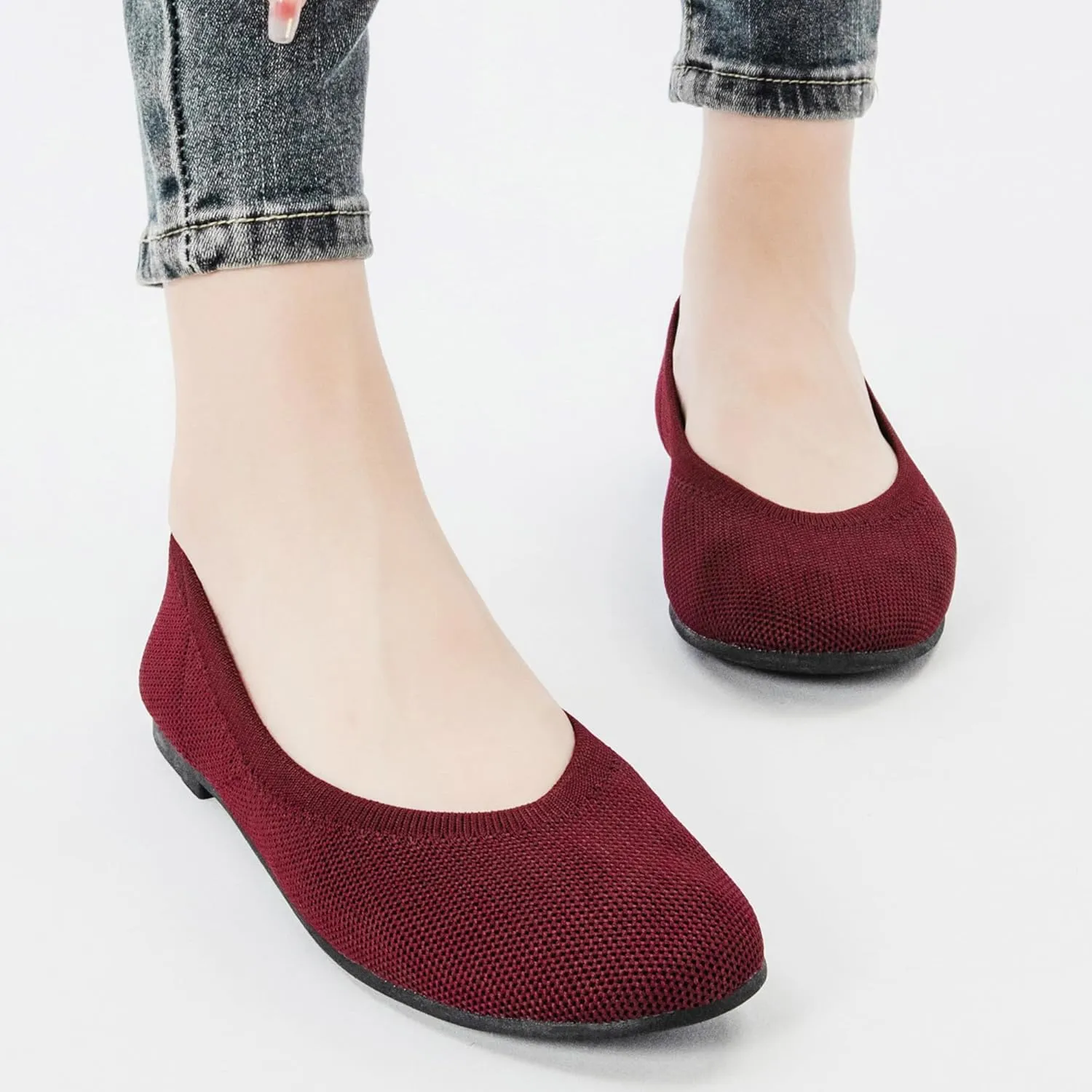 Veittes Women's Wide Width Flats Shoes, Ladies Fashion Comfortable Breathable Office Ballet Flats Shoes.