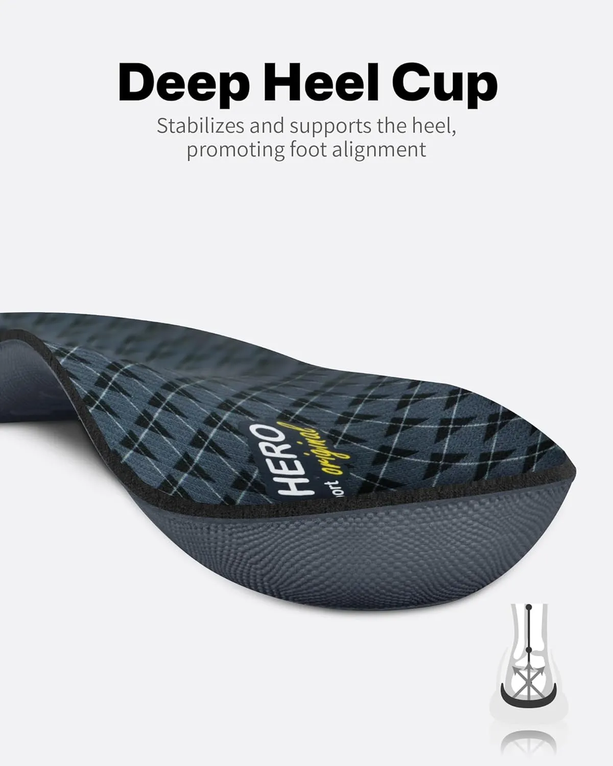 Walkhero Plantar Fasciitis Inserts - Arch Support Orthotic Insoles for Flat Foot and Foot Pain, Everyday Comfort and Support (Mens 7-7 1/2 | Womens 9-9 1/2 Gray)